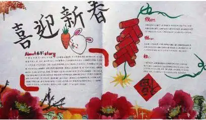 2019愉快的春节手抄报图片五年级