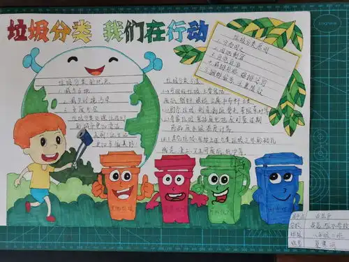 庆六一垃圾分类我先行少儿手抄报看过来