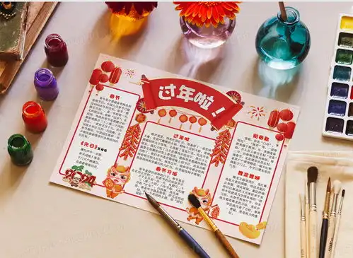 2023过年啦手抄报虎年新年春节小学生电子小报模板设计图片下载psd格式素材熊猫办公