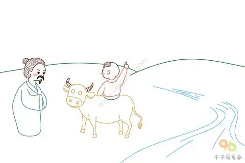 清明古诗配画简笔画