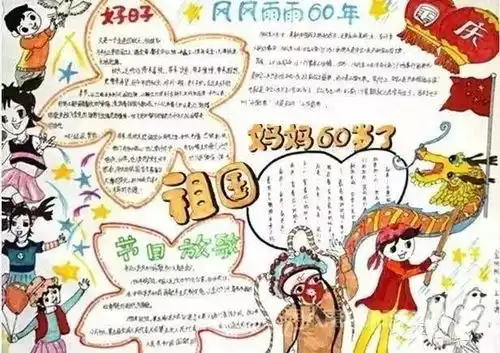 国庆创意手抄报,感觉自己萌萌哒