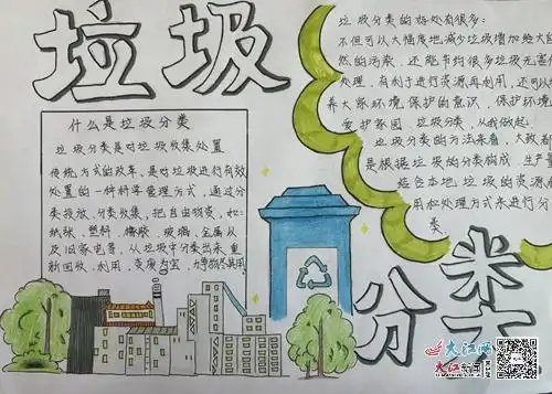 九江金安高级中学九江石化中学开展垃圾分类手抄报评选活动