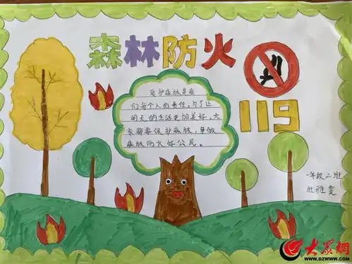 沂水县院东头镇中心小学开展森林防火教育宣传活动