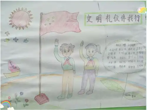 文明礼仪伴我行城南完小文化园校区学习小学生行为规范教育读本暨学生手抄报评比活动