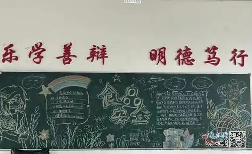 九江三中初二年级部开展食品安全教育主题黑板报活动