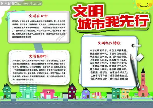 文明城市我先行手抄报