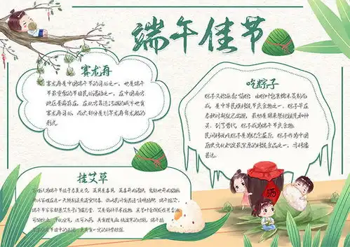 卡通端午佳节节日习俗手抄报