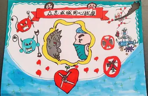 同心战疫抗击疫情公益绘画作品展播大手拉小手,我们有画说