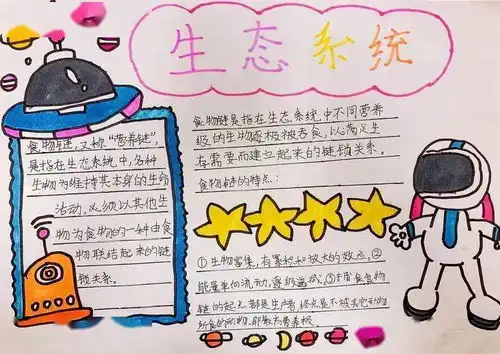 让自然世界更美好本真部五年级科学生态系统手抄报展示