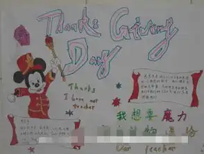 今天感恩节,小学生感恩节英语手抄报一览