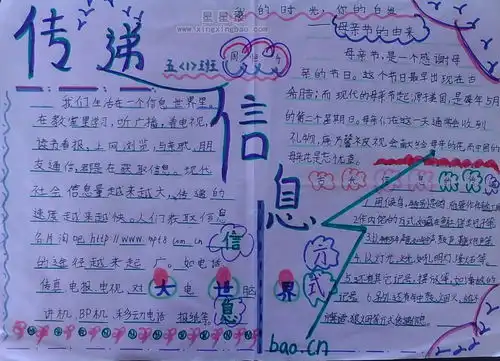 五年级信息传递手抄报版面设计图