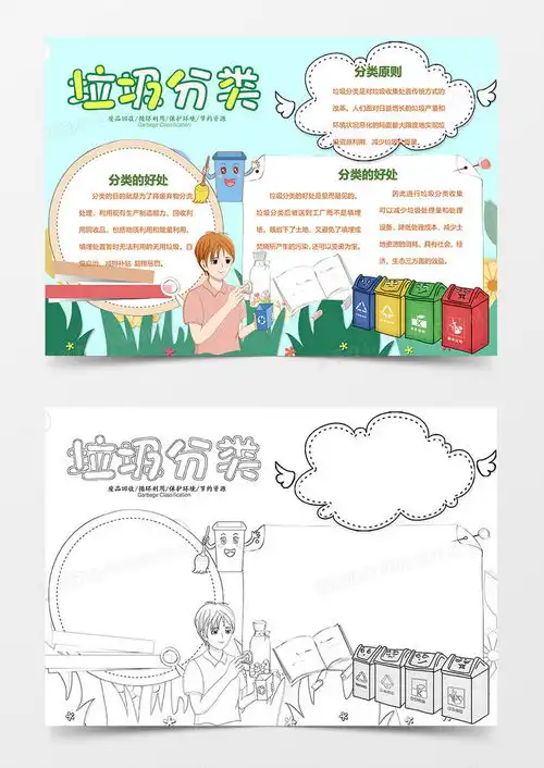 绿色生活垃圾分类从我做起保护环境手抄报word模板下载熊猫办公