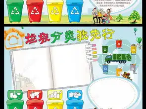 垃圾分类我先行小报环保低碳绿色家园手抄小报图片模板下载