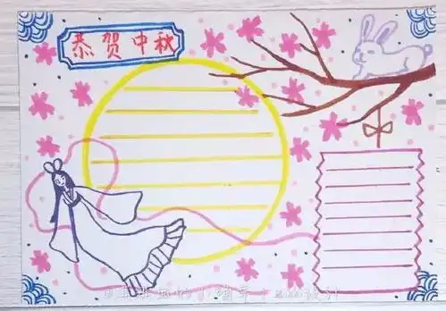 中秋节手抄报图片素材模板文字简单易画...赶快给孩子准备