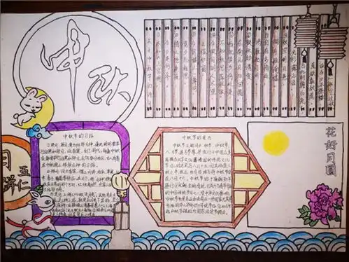 淮外初一小小手抄报,暖暖中秋情