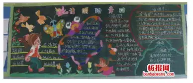 学会踏青走向自然黑板报图除清明节的还有其他的