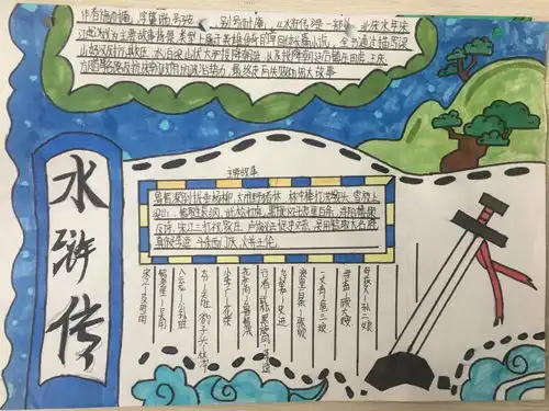 试看书林隐处几多俊逸儒流初三a部语文组举办水浒传手抄报评比大赛
