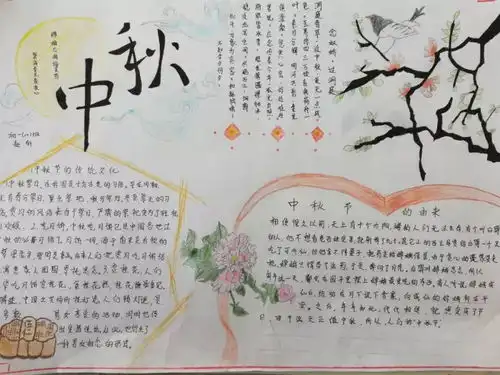 中秋国庆结连理,一节更比一节喜初一年级手抄报优秀作品展