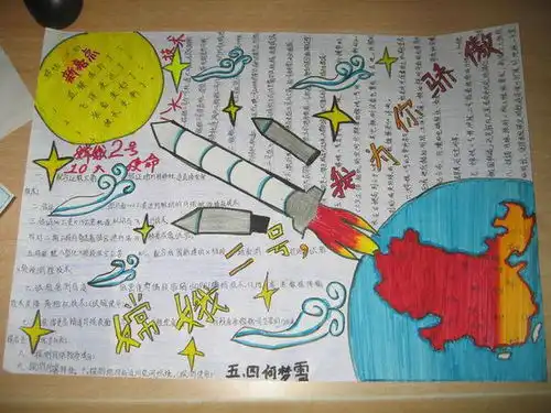 关于中国探月之旅为主题的手抄报要有图片尽量详细