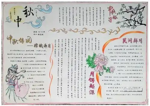 2018年中秋节手抄报模板一