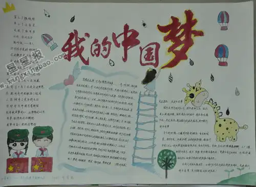小学生我的中国梦手抄报图片内容