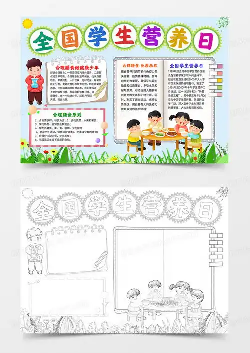 全国学生营养日手抄报食品安全小报电子word模板下载熊猫办公