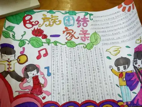 民族团结一家亲手抄报内容怎么写30字,或者写满一个框简单有好看的字数在一个手指拳一样就应该特别好了