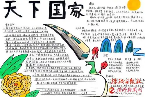 株洲八达中学四中初中部开展天下国家主题手抄报比赛