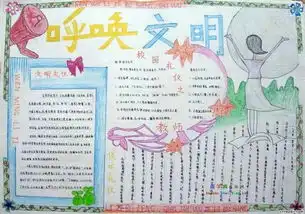 关于文明的手抄报带字简单点的要图片