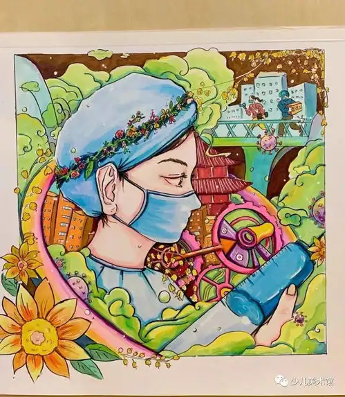 抗疫情主题儿童画手抄报,满满的干货资料收藏必选只发一次