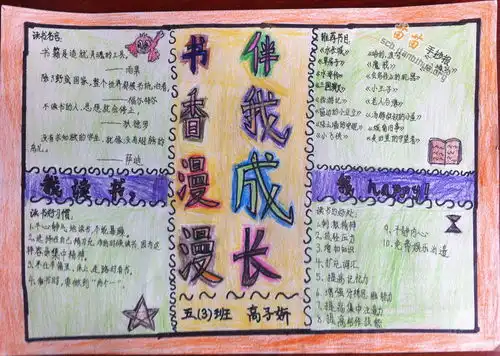 书香漫漫伴我成长手抄报图片资料