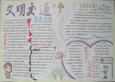 交通安全手抄报铭记交规,善待生命