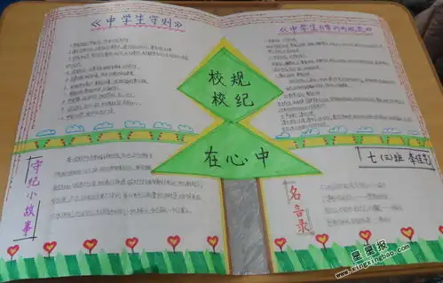 校规校纪在心中手抄报图片2张