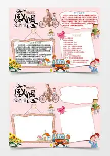 卡通简洁父亲节小报小报word模板下载wps格式熊猫办公