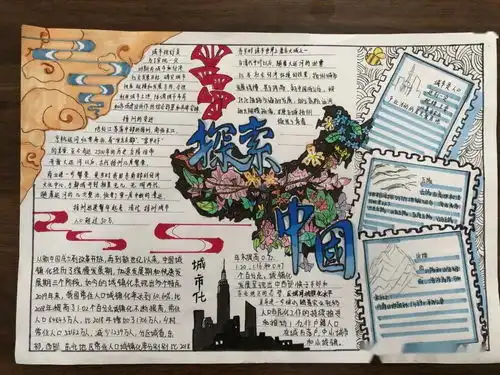 焦作外国语中学地理手抄报绘地理风貌,展现地理知识形象美