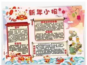 2019年春节小报猪年新年寒假手抄小报图片模板psd设计图下载元旦手抄报大全编号19045043