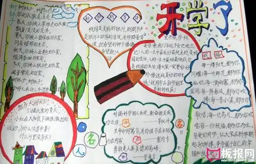 开学手抄报,新学期的方向