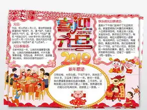 2019年元旦快乐小报猪年春节新年寒假手抄小报图片素材元旦手抄报大全worddoc模板下载14.17mb节日手抄报