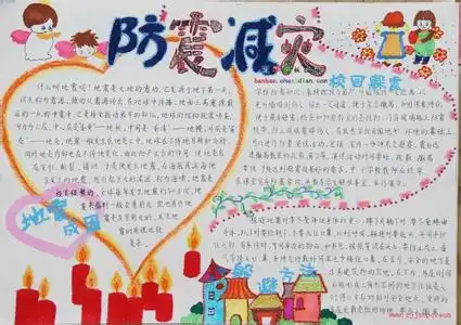 防震减灾手抄报抗震救灾众志成城