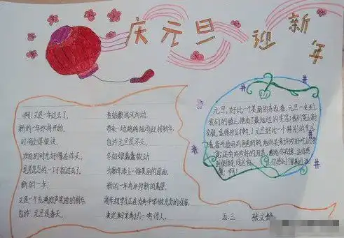 元旦手抄报祝你元旦新年快乐