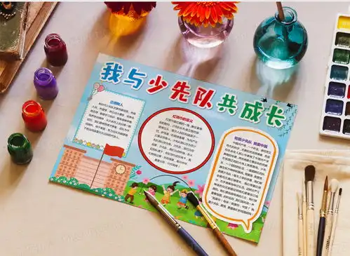 我与少先队共成长小报红领巾手抄报word模板下载熊猫办公