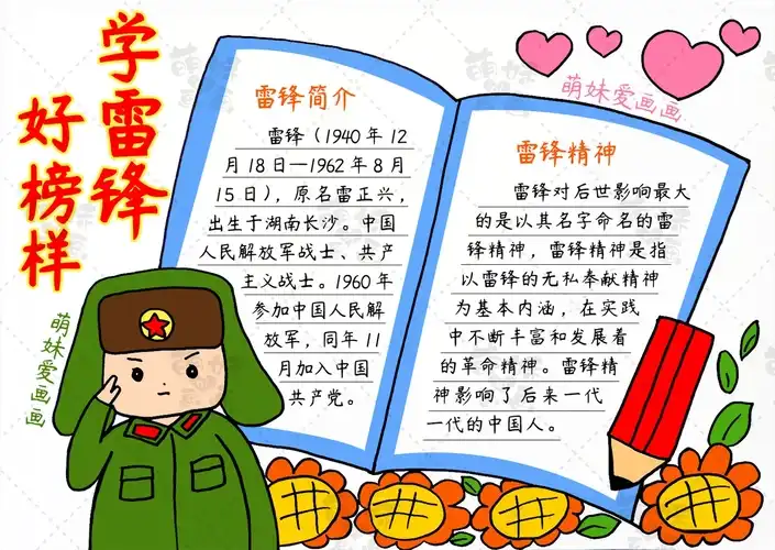 含文字内容的学雷锋手抄报及简笔画合集,简单又漂亮,可收藏备用