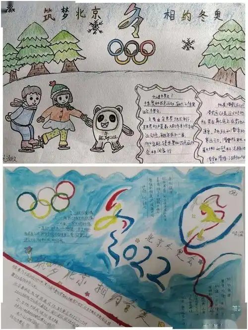 筑梦北京,相约冬奥四学年手抄报展示活动