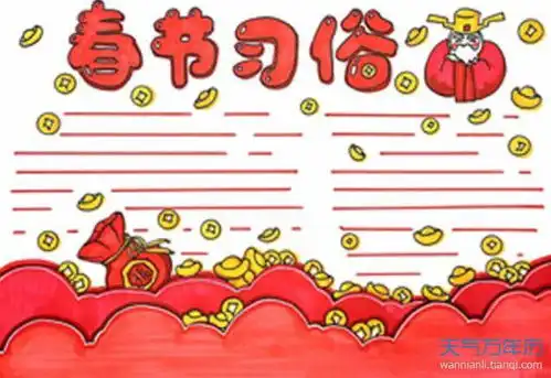 2021春节习俗手抄报以春节习俗为主题的手抄报2021