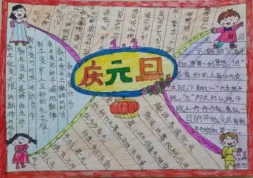 孩子一定用得上2022元旦手抄报模板素材好词好句好段