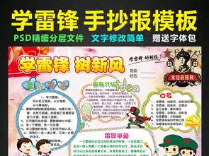 学雷锋树新风手抄报电子小报图片素材psd模板下载82.28mb道德与法治手抄报大全学科手抄报