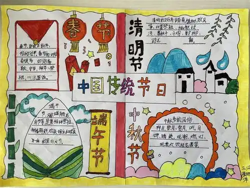 传承中华传统走进节日习俗灞桥区三殿中心小学开展中国传统节日手抄报制作活动