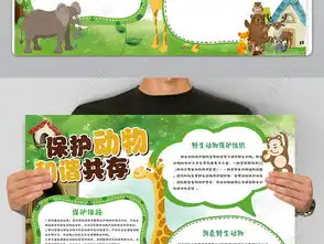 可爱卡通保护动物小学生小抄报图片素材psd模板下载51.90mb爱护动植物手抄报大全环保手抄报