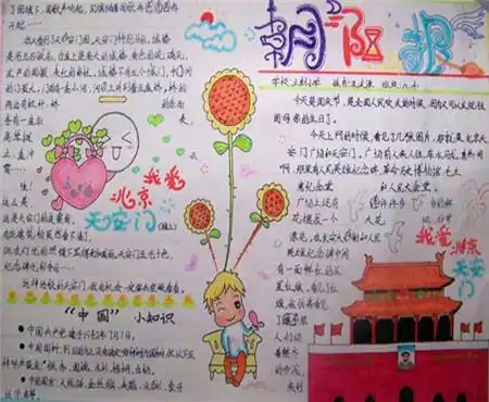 快乐英语国庆节手抄报