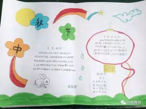 翟家庄中心小学举办手抄报展,欢度中秋节